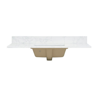 Plateau de meuble-lavabo simple en pierre reconstituée avec lavabo 43 po Ceres