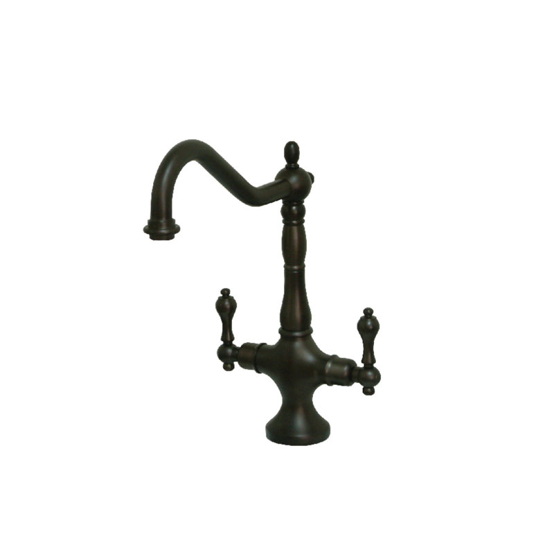 Kingston Brass Heritage Two-Handle Deck Mount Kitchen Faucet, Without Spray, Oil Rubbed Bronze