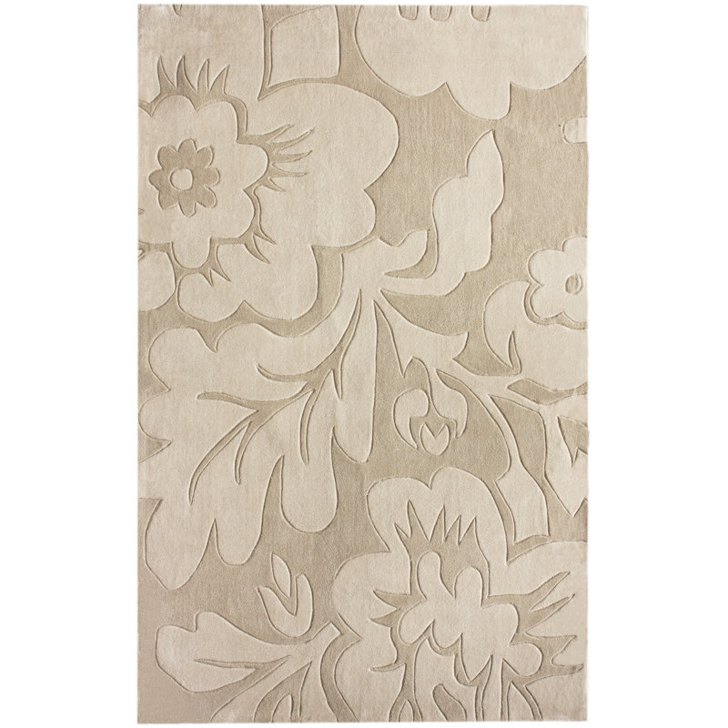 Tapis beige touffeté à la main Sepviva, Rectangle 5 pi x 8 pi