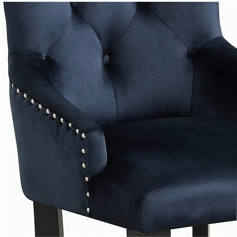 Chaise d'appoint en velours marine foncé Varian II