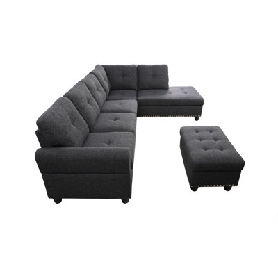 Ahuva 3 - Piece Sofa, Chaise & Ottoman