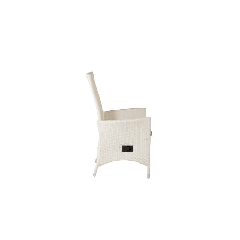 Mabton Patio Dining Armchair with Cushion, White