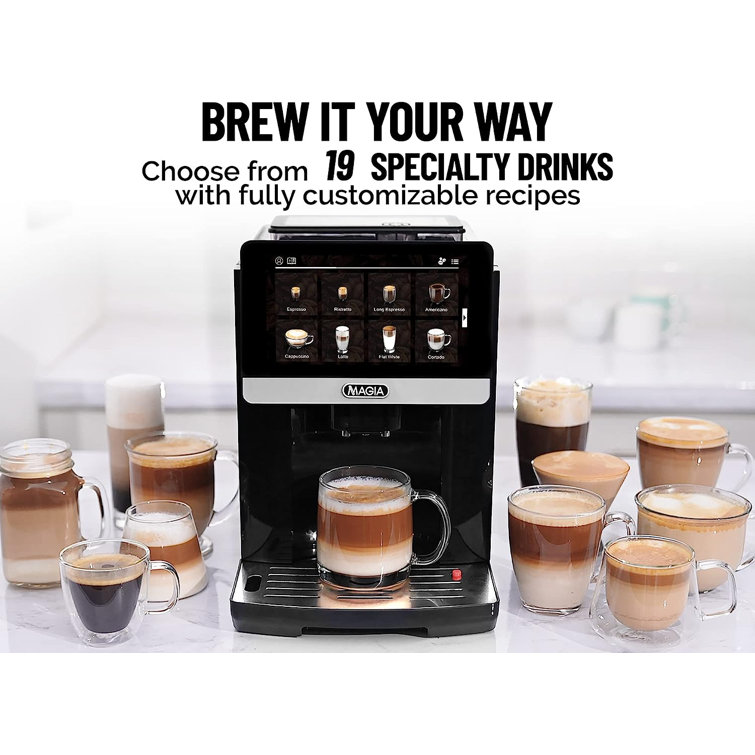 Zulay MAGIA Super Automatic Coffee Espresso Machine Touch Screen 19  Customizable