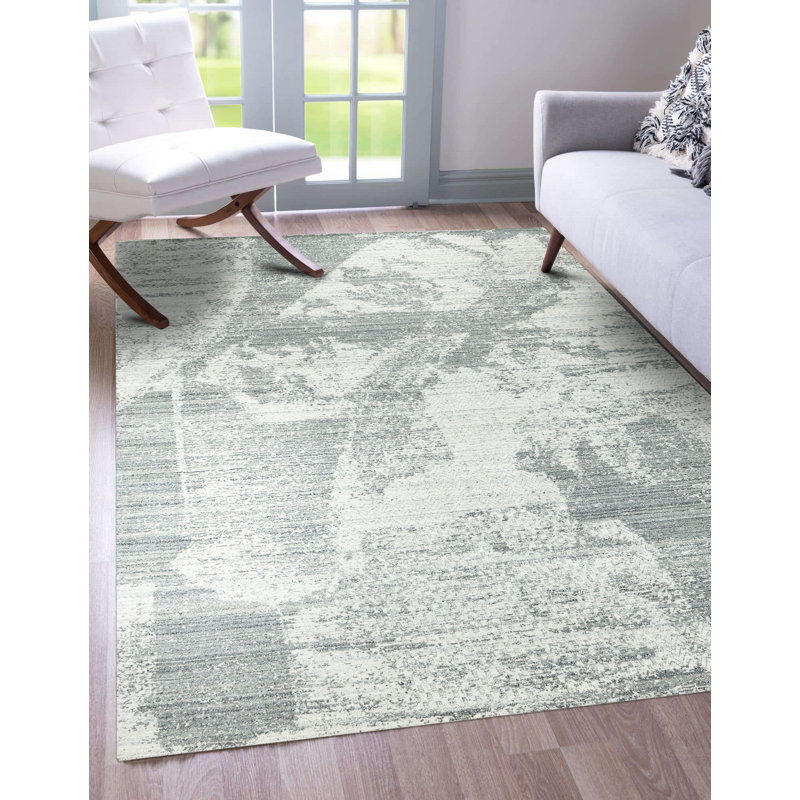 Versatile Freya Gray Handmade Wool Area Rug, Rectangle 10' x 14'