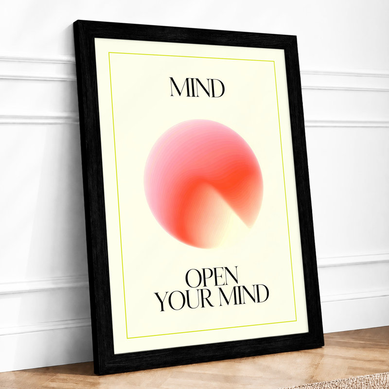 Open Your Mind Minimalist - Framed Print, A2 - 59.4 x 42.0 cm, Black