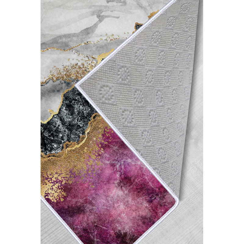 Tapis tissé de qualité supérieure, 5,2 x 7,5 pieds, 100% polyester, antibactérien, PVC antidérapant | Imprimé numérique 3D, hauteur de poils de 0,3 po | Lavable à la machine, idéal pour le salon et la chambre à coucher