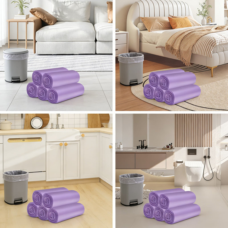 Petite poubelle de 4 gallons, doublure de sac à ordures durable de 60 gallons pour la cuisine, la salle de bain, le bureau et la chambre à coucher, résistante aux fuites et solide