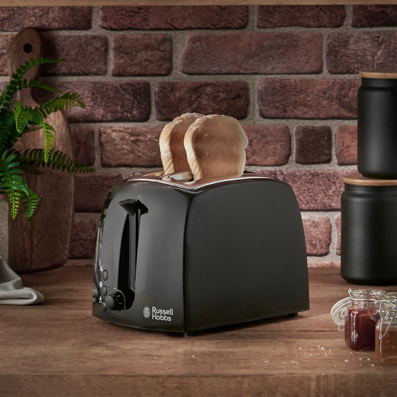 Russell Hobbs 2 Slice Textures Toaster, Black