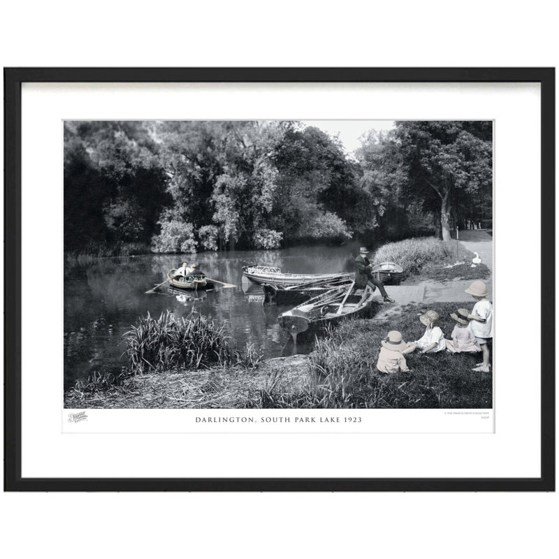 Darlington, South Park Lake 1923 by Francis Frith - Single Picture Frame Print, 60cm H x 80cm W x 2.3cm D