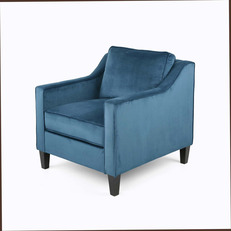 Fauteuil club en velours bleu, Blue