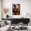 Art moderne abstrait femme afro avec boisson, images de chambre à coucher, impression sur toile encadrée, impression numérique-126031452-126031445