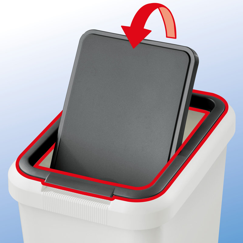 45 Litre Swing & Lift Top Waste Bin, Silver