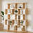 5-tier Geometric Bookcase, S-shaped Modern Bookshelf Set Of 2, 62.6" Tall Room Divider Book Shelf, Decorative Display Shelf-1232749704