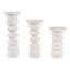 Bougeoirs en marbre pour table - Accessoires décoratifs pour salon, chambre ou salle de bain - Lot de 3. 30 cm, 25 cm, 20 cm, blanc