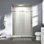 Porte de douche coulissante simple de 56 à 60 po x H 76 po, porte de salle de bain sans cadre avec verre trempé de 1/4 po (6 mm) pour douche à l'italienne, nickel brossé