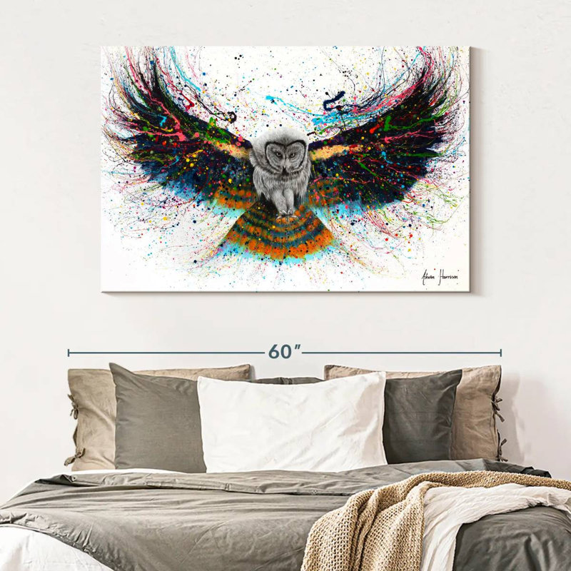 Brampt Hypnotic Twilight Owl, 34" H x 51" W
