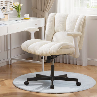 Criss Cross Home Office Chair With Adjustable Backrest,Swivel Wheels And Adjustable Armrest