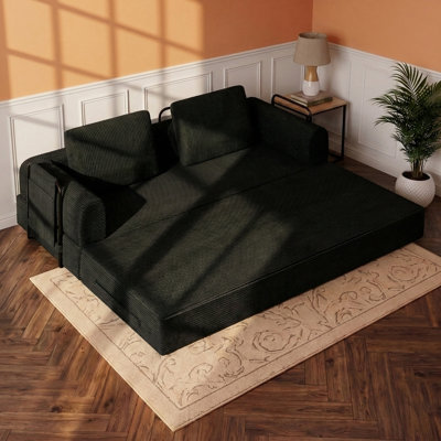 78 Inch Convertible Sleeper Sofa, Foldable Pull Out Couch, No Assembly Required