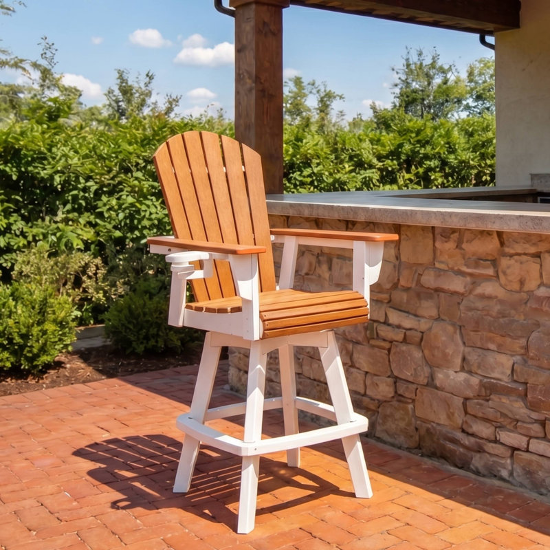 Fauteuil bar pivotant Kevin Adirondack, blanc, Orange / blanc, 29.25"