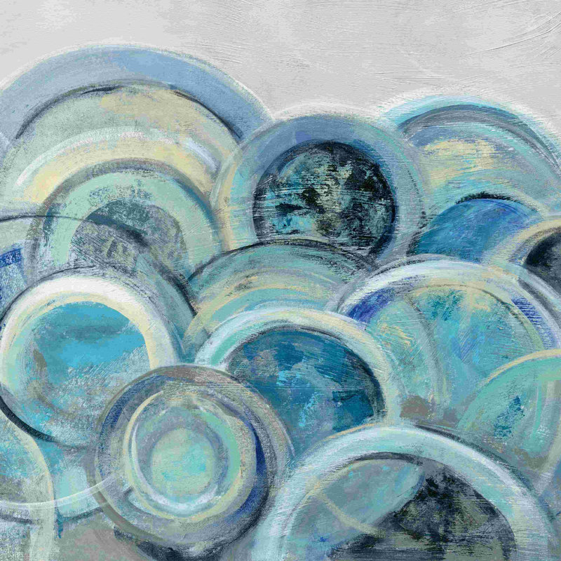 " Variation Blue Gray III " by Silvia Vassileva Painting Print, 12" H x 12" W