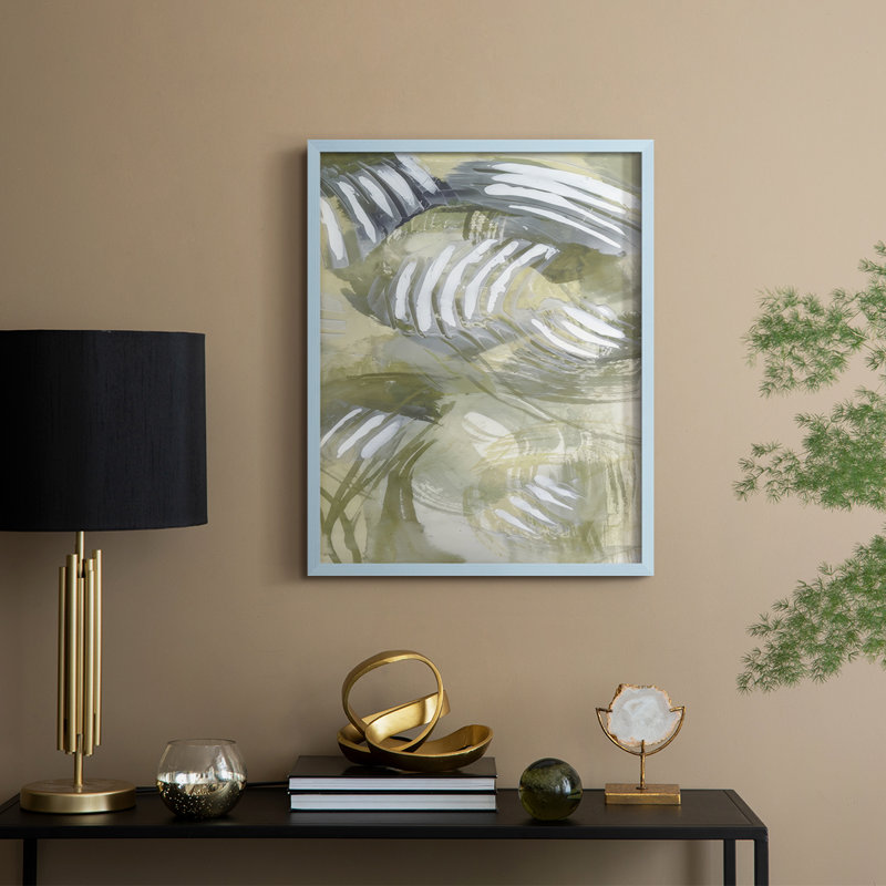 Reproduction encadrée de citronnelle embelli II - bois massif, H 15 po x l 12 po, Cadre bleu