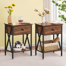 Kempst 22" Tall Nightstand, End Side Tables with Storage Drawer and Open Wood Shelf for Bedroom