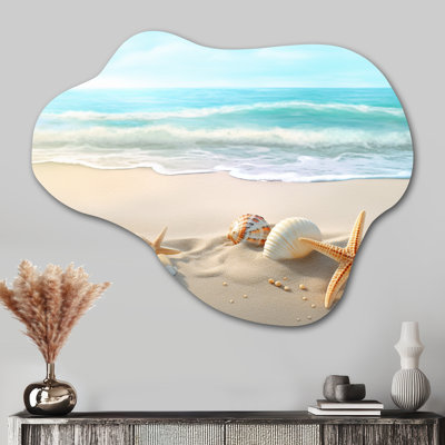 Starfish And Seashells I - Modern Beach Cloud Shape Assymterical Metal Wall Sculpture