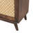Mango Wood Handmade 2 Door Brown Room Cabinet With Rattan Front And Black Knobs