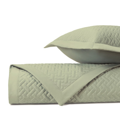 Ensemble de couvre-lit en satin de coton matelassé Basketweave