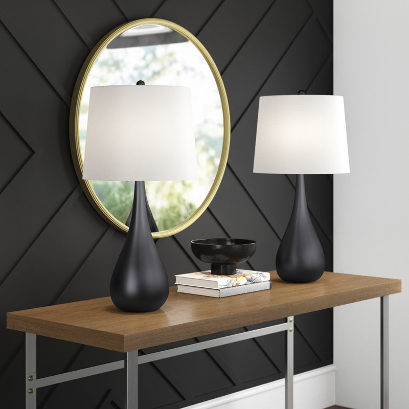 Ensemble de lampes de table standard Mcmunn, Blanc, Bronze huilé