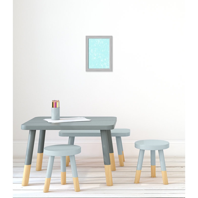 Impression sur papier de bulles fantaisistes, H 16 po x l 12 po x P 0,625 po, Encadré plat argent