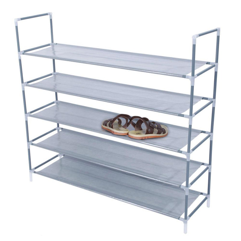 15 Pair Shoe Rack, Gray