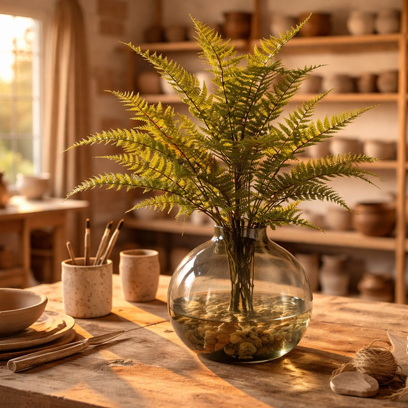 Artificial Fire Resistant Plants 78cm Faux Fern Plant