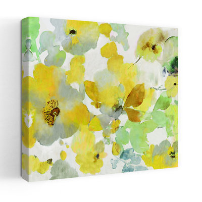 Ensoleillé floral II abstrait délicat, art floral naturel élégant