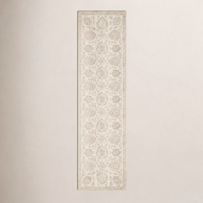 Aden Ivory Blush Hand-Hooked Wool Oriental Rug