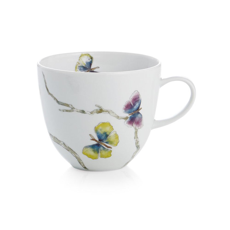 Butterfly Ginkgo Handmade Porcelain Coffee Mug