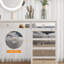 Ninian Vanity Dressing Table with 13-Drawers Glass top 130cm Wide-1409239128