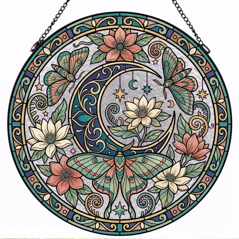 Vitrail Moth Moon ， 12 po, H 12 po