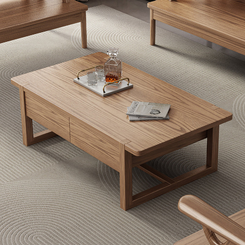 Table basse en bois massif avec rangement