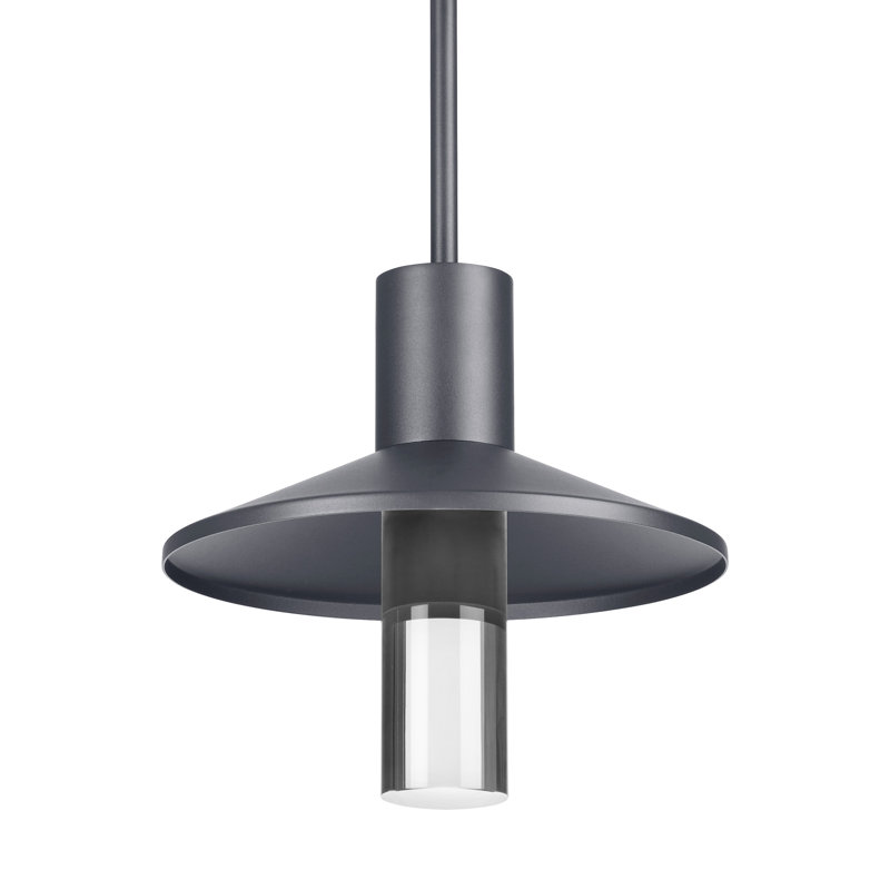 Ash 1 - Light LED Outdoor Pendant, Charcoal