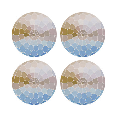Mosaico Vegan Leather Round Pebble Placemat