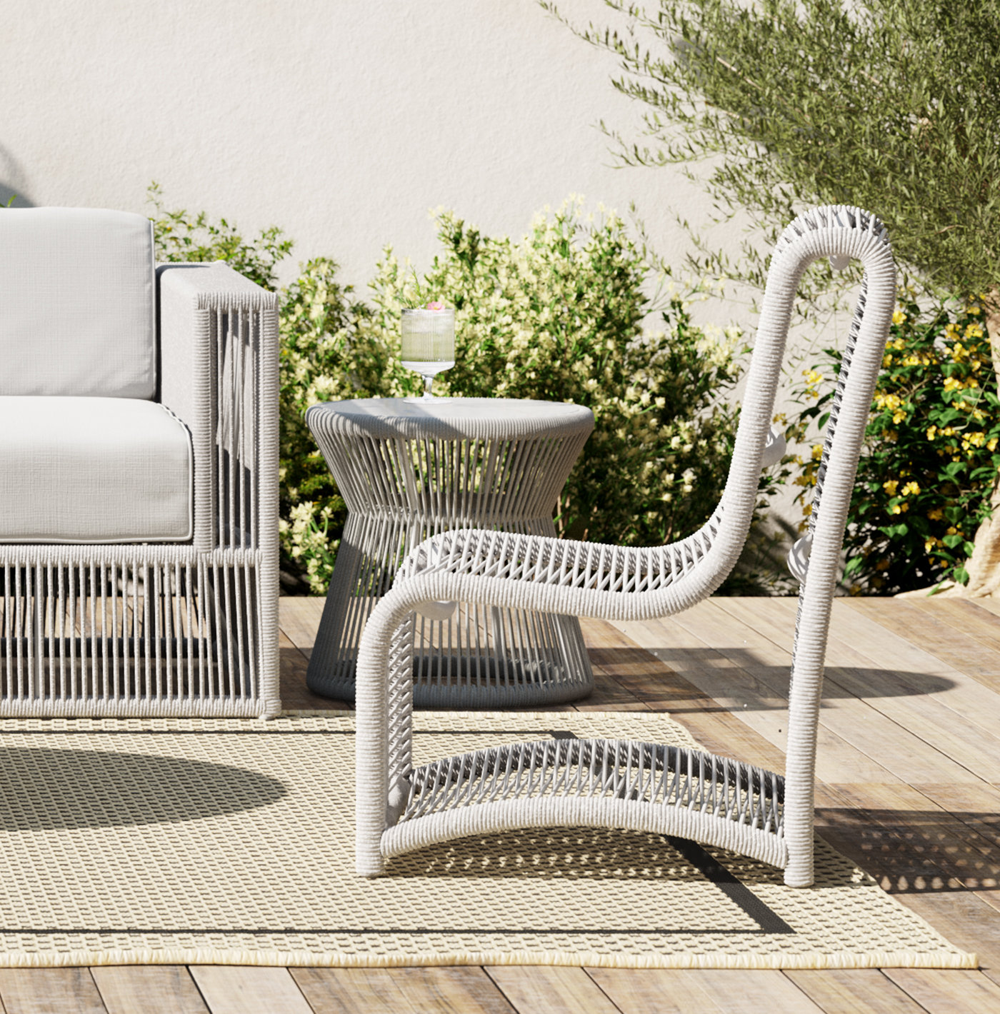 Renfri Aluminum Outdoor Armless Lounge Chair