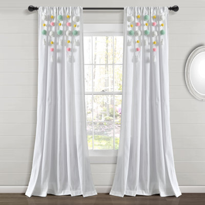Cotton Blend Semi Sheer Curtain Single Panel