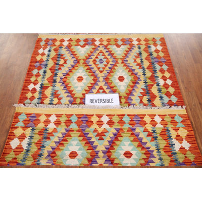 Reversible Wool Kilim Oriental Rug 4x5
