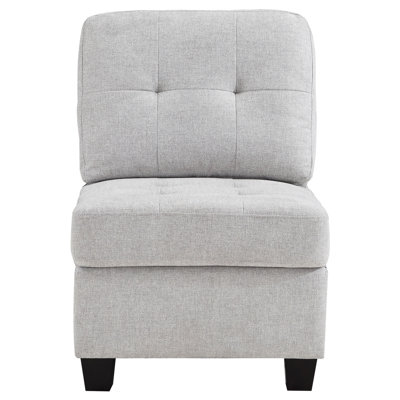 Seh Armless Modular Sofa Chair With Plush Cushions, Soft Fabric