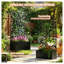 Boîte à fleurs noire en métal avec panneau d'intimité décoratif à feuilles, lit de jardin vertical de 24 pouces