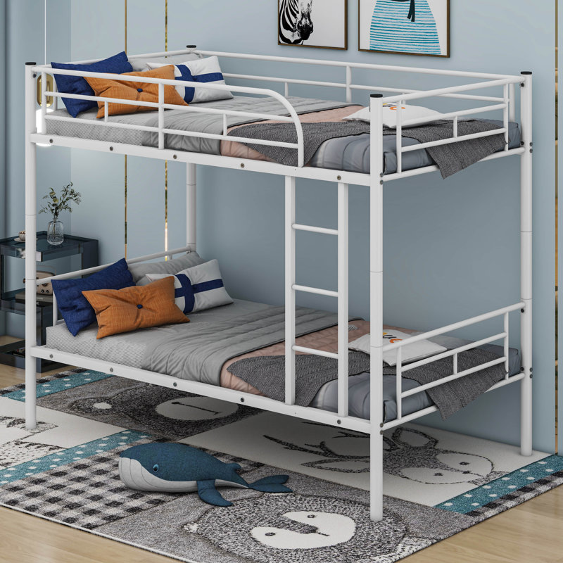 Kids Twin Over Twin Bunk Bed, White