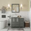 Ensemble de meuble-lavabo sur pied 36 po avec plateau en marbre et miroir assortis Ravenna-23188978