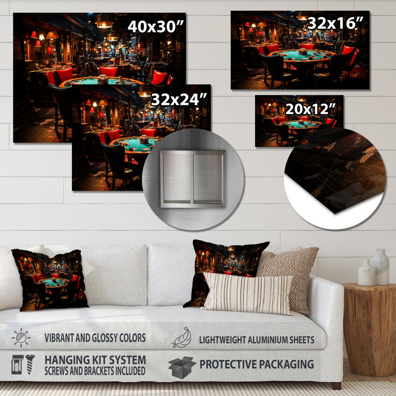 Décoration murale en métal «Casino Royale Blackjack II», H 12 po x l 20 po