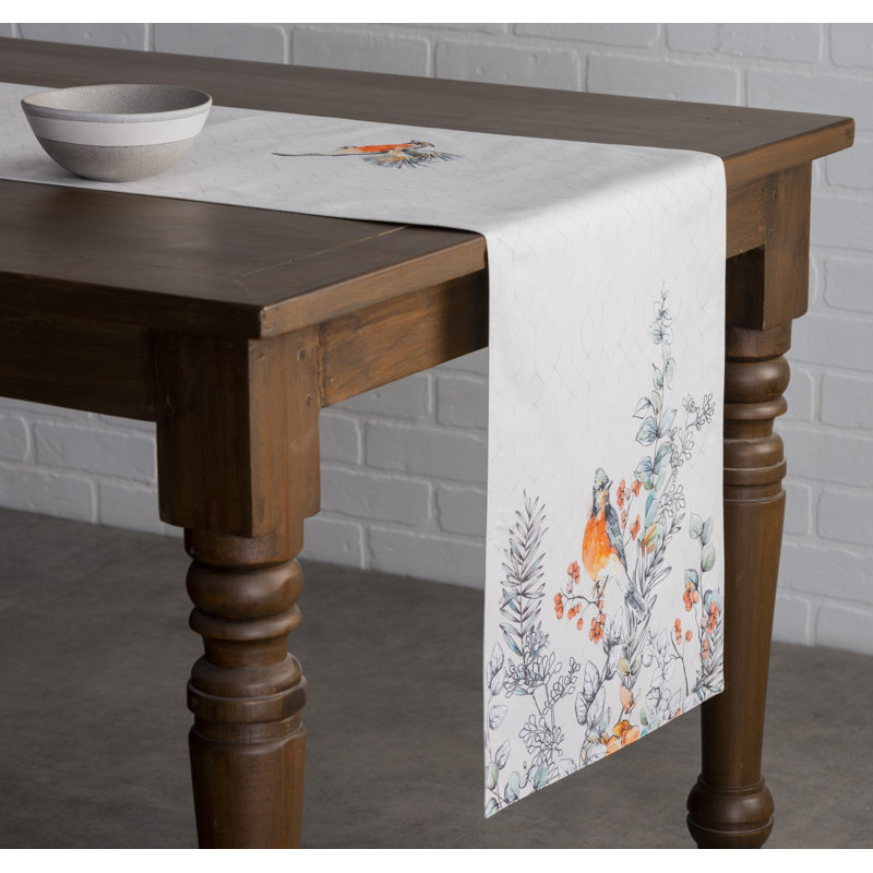 Maison d'Hermine Whitish Shabby Chique 100% Cotton Table Runner - Single Layer - 14.5" x 108", 108" x 14.5"